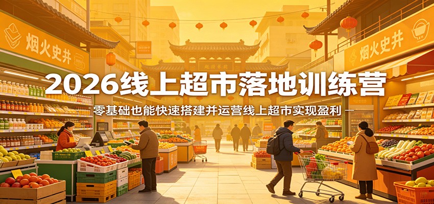 2026线上超市落地训练营，零基础也能快速搭建并运营线上超市实现盈利 - 严选资源大全