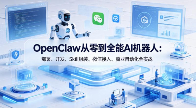 OpenClaw从零到全能AI机器人：部署、开发、Skill组装、微信接入、商业自动化全实战 - 严选资源大全 - 严选资源大全