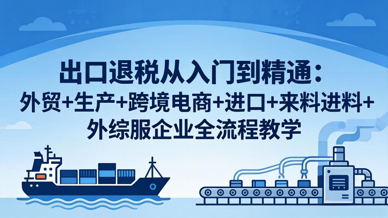 出口退税从入门到精通：外贸+生产+跨境电商+进口+来料进料+外综服企业全流程教学 - 严选资源大全
