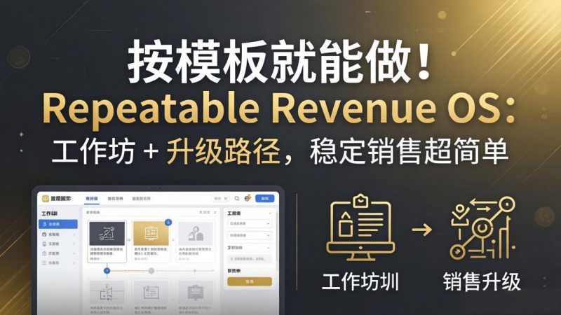 按模板就能做！Repeatable Revenue OS：工作坊 + 升级路径，稳定销售超简单 - 严选资源大全 - 严选资源大全