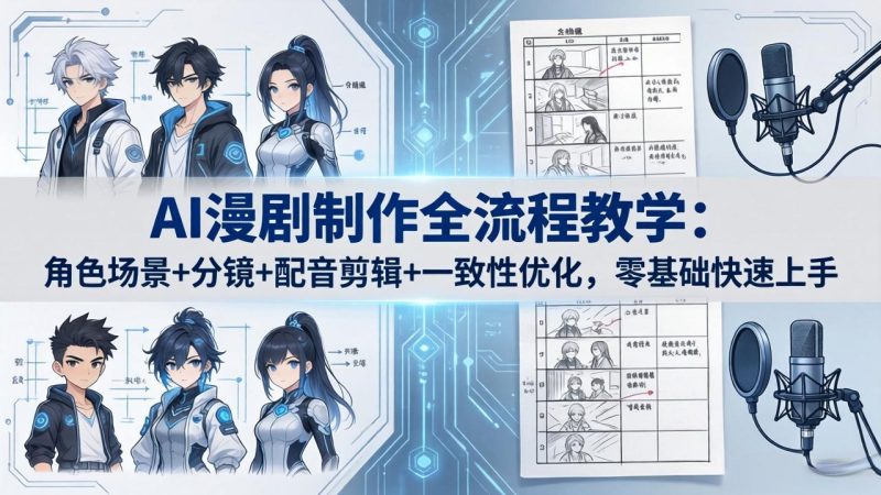 AI漫剧制作全流程教学：角色场景+分镜+配音剪辑+一致性优化，零基础快速上手 - 严选资源大全 - 严选资源大全