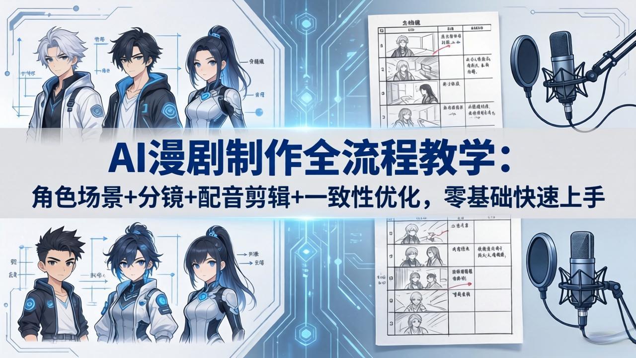 AI漫剧制作全流程教学：角色场景+分镜+配音剪辑+一致性优化，零基础快速上手 - 严选资源大全