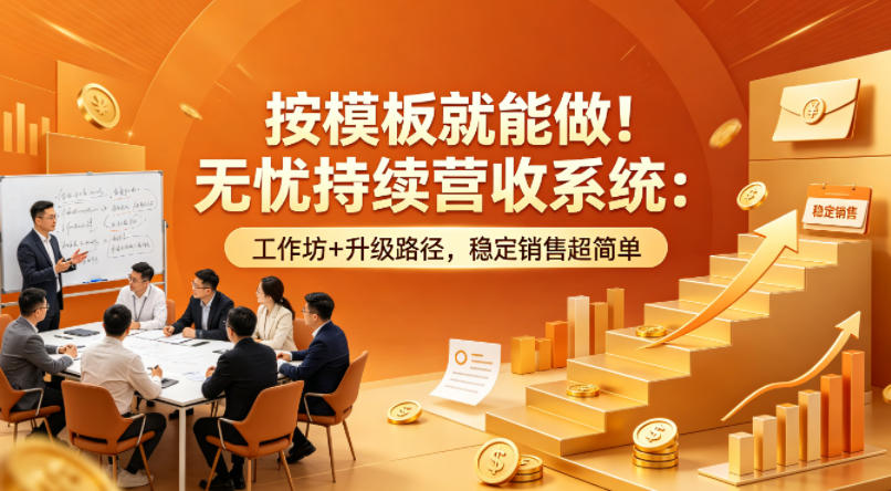 按模板就能做！无忧持续营收系统：工作坊+升级路径，稳定销售超简单【原创双语字幕】 - 严选资源大全