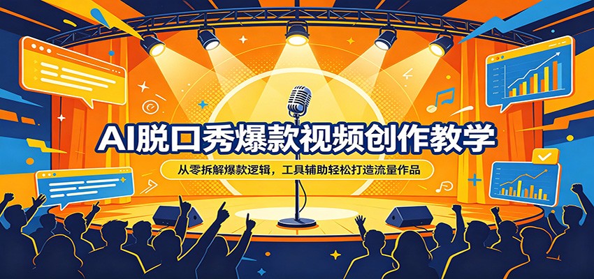 AI脱口秀爆款视频创作教学：从零拆解爆款逻辑，工具辅助轻松打造流量作品 - 严选资源大全