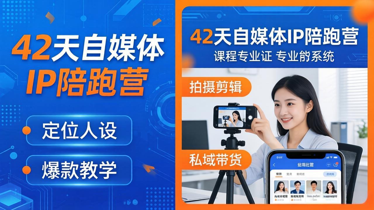 42天自媒体IP陪跑营-26年4月19更新：定位人设爆款全教学，拍摄剪辑私域带货一站式落地 - 严选资源大全