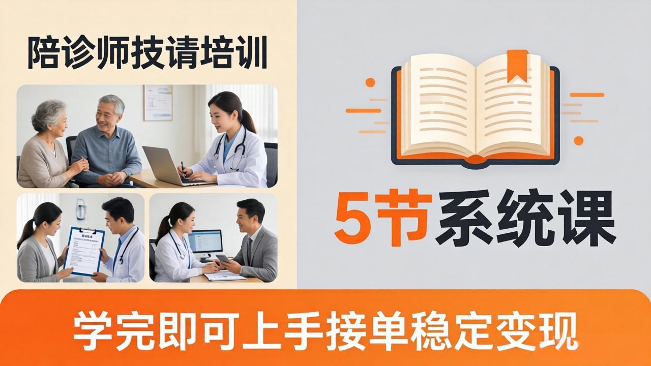 想做陪诊师不知从何下手？5节系统课教你掌握核心技能，学完即可上手接单稳定变现 - 严选资源大全