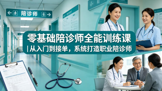 零基础陪诊师全能训练课｜从入门到接单，系统打造职业陪诊师 - 严选资源大全