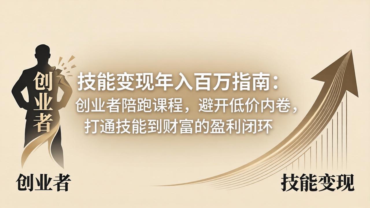 技能变现年入百万指南：创业者陪跑课程，避开低价内卷，打通技能到财富的盈利闭环 - 严选资源大全