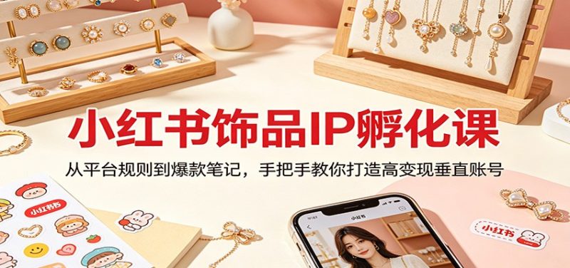 小红书饰品IP孵化课：从平台规则到爆款笔记，手把手教你打造高变现垂直账号 - 严选资源大全 - 严选资源大全