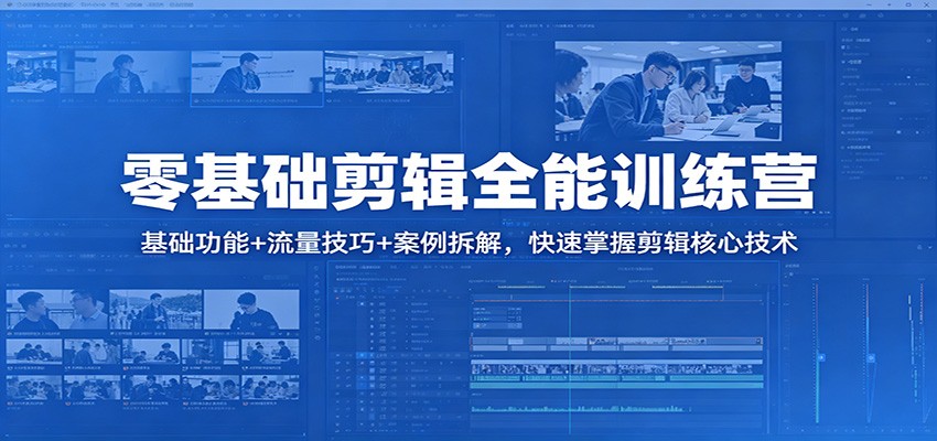 零基础剪辑全能训练营：基础功能+流量技巧+案例拆解，快速掌握剪辑核心技术 - 严选资源大全