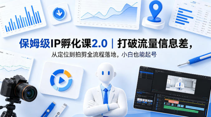 保姆级IP孵化课2.0｜打破流量信息差，从定位到拍剪全流程落地，小白也能起号 - 严选资源大全