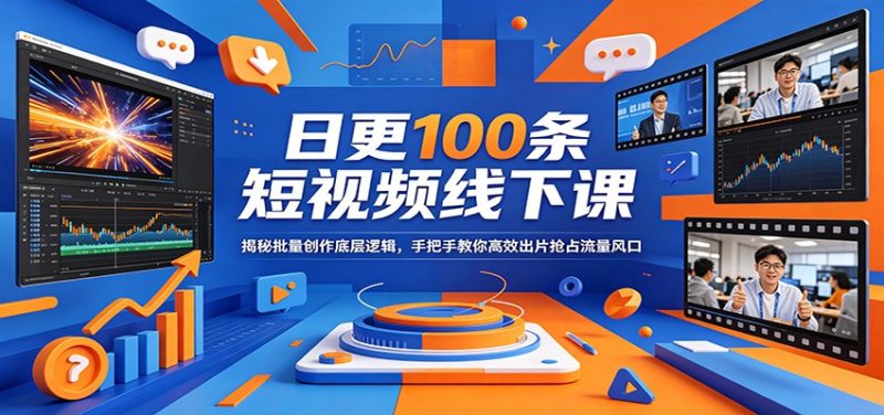 日更100条短视频线下课：揭秘批量创作底层逻辑，手把手教你高效出片抢占流量风口 - 严选资源大全 - 严选资源大全