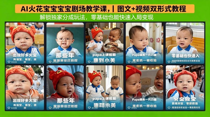 AI火花宝宝宝宝剧场教学课，图文+视频双形式教程，解锁独家分成玩法，零基础也能快速入局变现 - 严选资源大全 - 严选资源大全