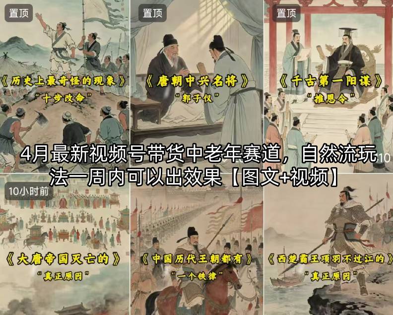 4月最新视频号带货中老年赛道，自然流玩法一周内可以出效果【图文+视频】 - 严选资源大全