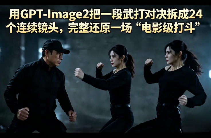 用GPT-Image2把一段武打对决拆成24个连续镜头，完整还原一场“电影级打斗” - 严选资源大全