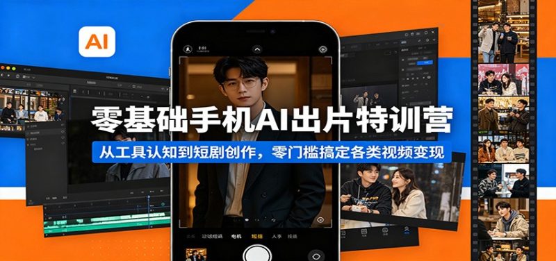 零基础手机AI出片特训营：从工具认知到短剧创作，零门槛搞定各类视频变现 - 严选资源大全 - 严选资源大全