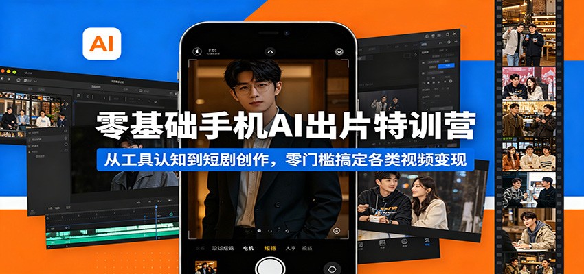 零基础手机AI出片特训营：从工具认知到短剧创作，零门槛搞定各类视频变现 - 严选资源大全