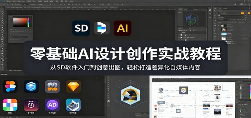 零基础AI设计创作实战教程：从SD软件入门到创意出图，轻松打造差异化自媒体内容 - 严选资源大全 - 严选资源大全
