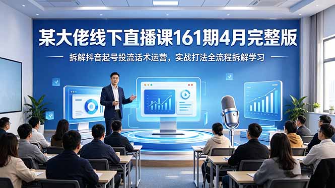 某大佬线下直播课161期4月完整版，拆解抖音起号投流话术运营，实战打法全流程拆解学习 - 严选资源大全