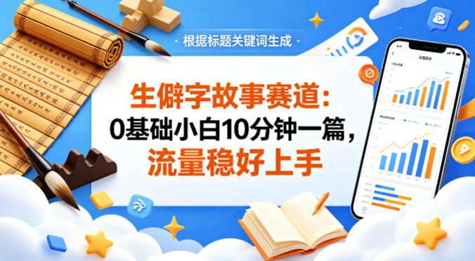 公众号流量主——生僻字故事赛道，流量稳，好上手，0基础小白也能10分钟一篇 - 严选资源大全