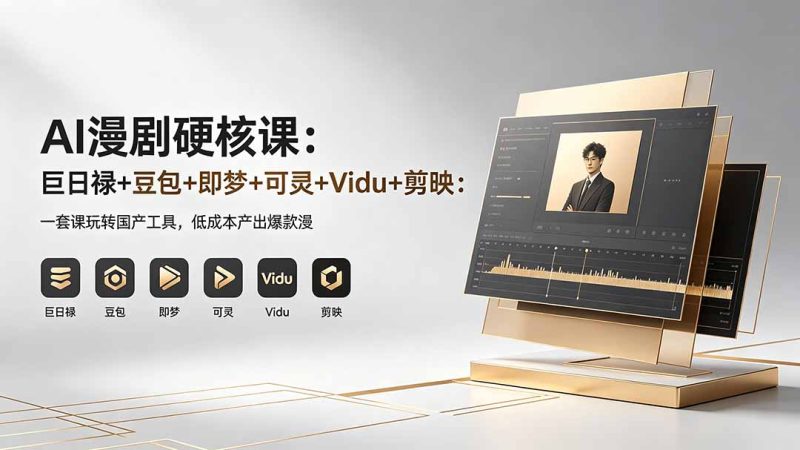 AI漫剧硬核课：巨日禄+豆包+即梦+可灵+Vidu+剪映：一套课玩转国产工具，低成本产出爆款漫剧 - 严选资源大全 - 严选资源大全