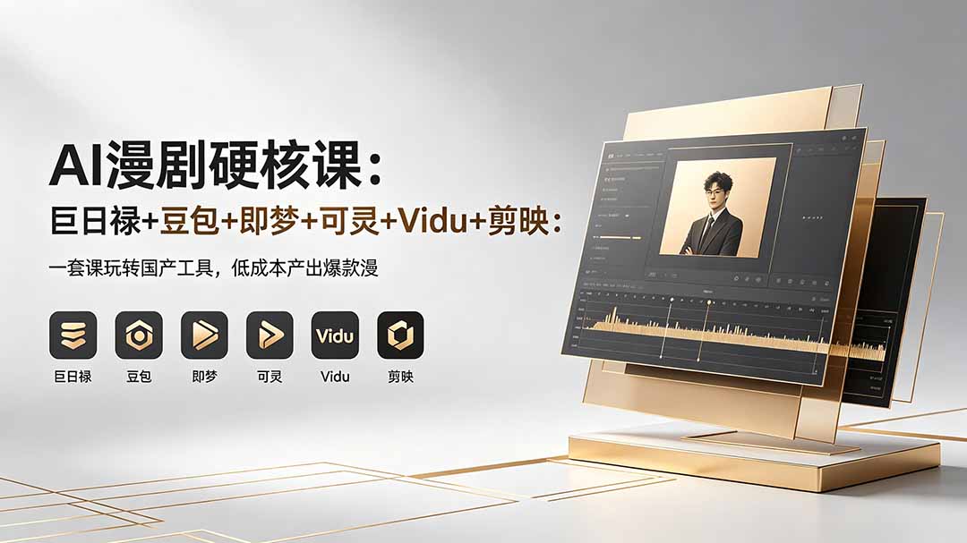 AI漫剧硬核课：巨日禄+豆包+即梦+可灵+Vidu+剪映：一套课玩转国产工具，低成本产出爆款漫剧 - 严选资源大全