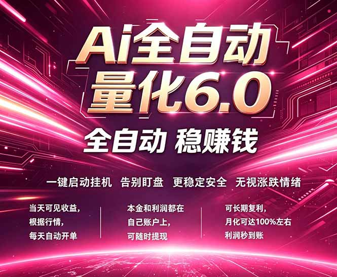 最新AI量化交易6.0，24小时自动运行，绿色稳定！日入1000+ - 严选资源大全