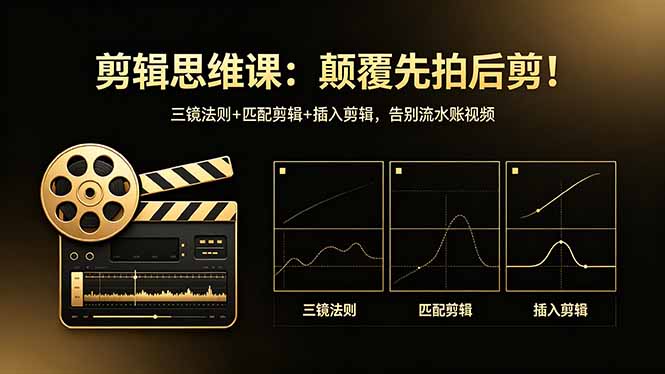 剪辑思维课：颠覆先拍后剪！三镜法则+匹配剪辑+插入剪辑，告别流水账视频 - 严选资源大全