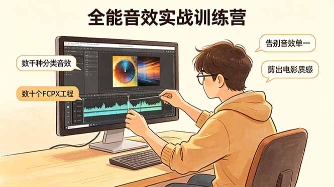 全能音效实战训练营：数千种分类音效+数十个FCPX工程，告别音效单一，剪出电影质感 - 严选资源大全