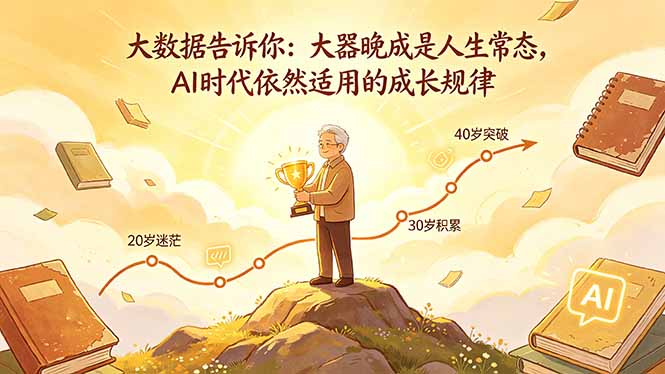 付费文章：大数据告诉你：大器晚成是人生常态，AI 时代依然适用的成长规律 - 严选资源大全