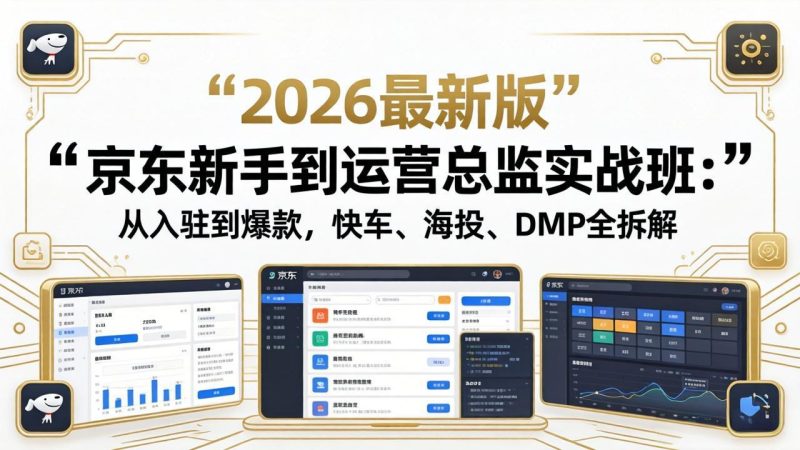 京东新手到运营总监实战班：从入驻到爆款，快车、海投、DMP全拆解，2026最新版 - 严选资源大全 - 严选资源大全