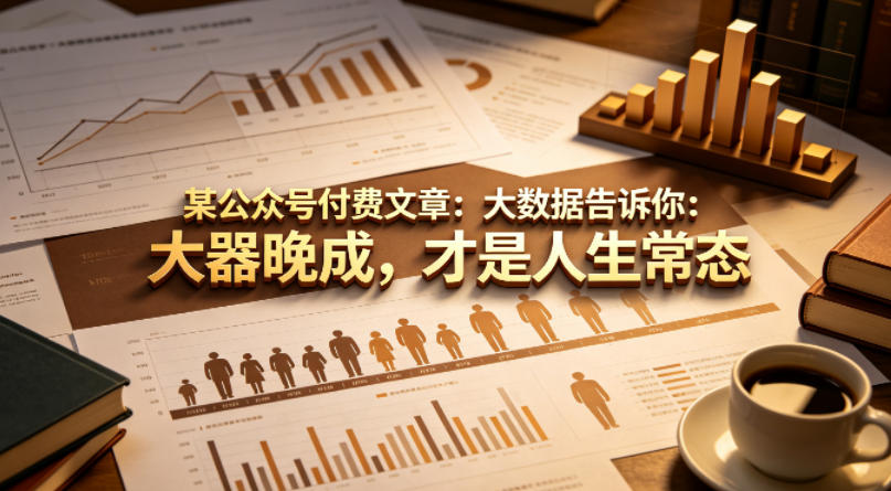 某公众号付费文章：大数据告诉你：大器晚成，才是人生常态 - 严选资源大全