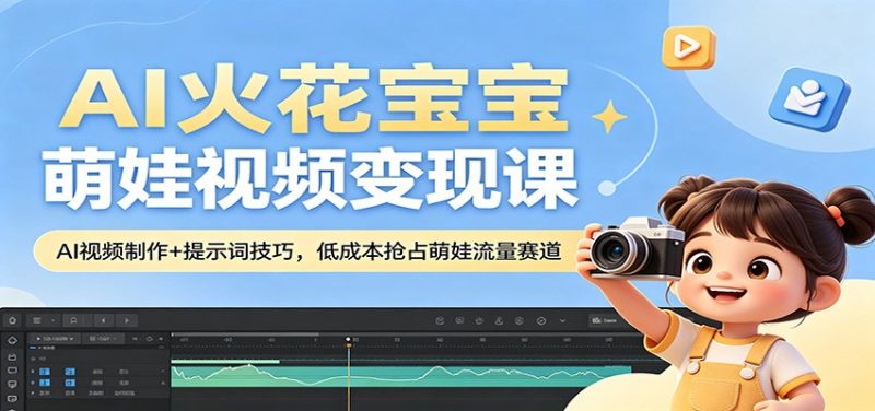 AI火花宝宝萌娃视频变现课：AI视频制作+提示词技巧，低成本抢占萌娃流量赛道 - 严选资源大全 - 严选资源大全