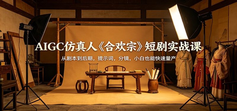 AIGC仿真人《合欢宗》短剧实战课：从剧本到后期，提示词，分镜，小白也能快速量产 - 严选资源大全 - 严选资源大全