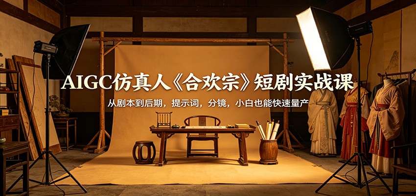 AIGC仿真人《合欢宗》短剧实战课：从剧本到后期，提示词，分镜，小白也能快速量产 - 严选资源大全