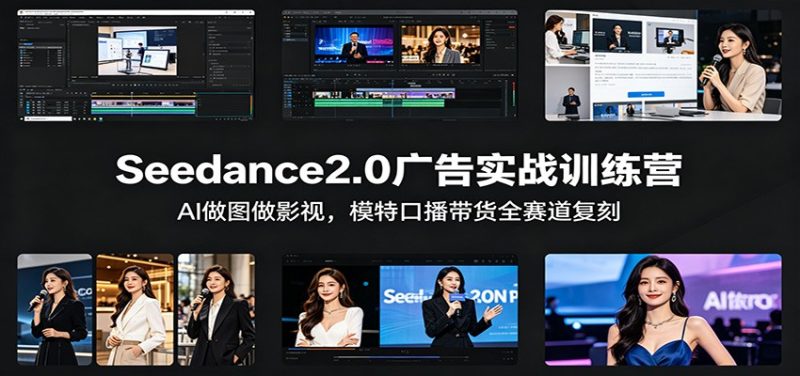 Seedance2.0广告实战训练营：AI做图做影视，模特口播带货全赛道复刻 - 严选资源大全 - 严选资源大全