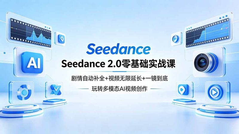 Seedance 2.0零基础实战课：剧情自动补全+视频无限延长+一镜到底：玩转多模态AI视频创作 - 严选资源大全 - 严选资源大全
