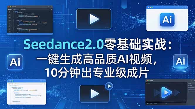 Seedance2.0零基础实战：一键生成高品质AI视频，10分钟出专业级成片 - 严选资源大全