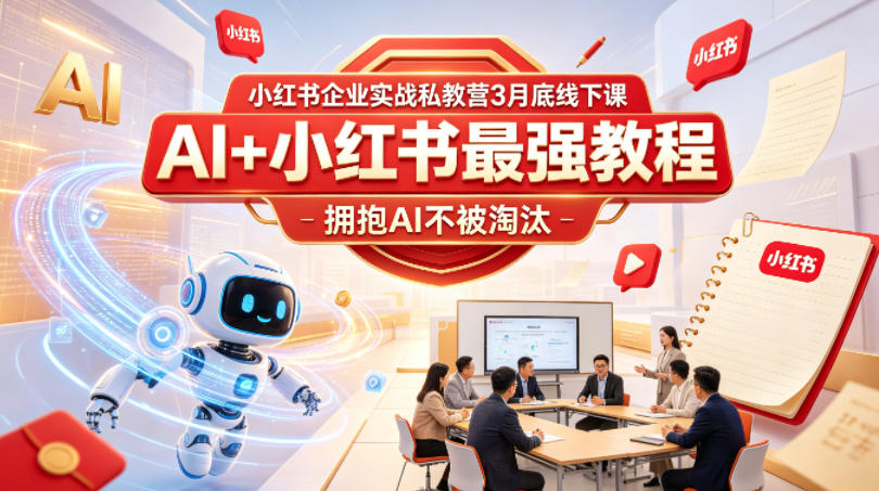 小红书企业实战私教营3月底线下课，AI+小红书最强教程，拥抱AI不被淘汰 - 严选资源大全