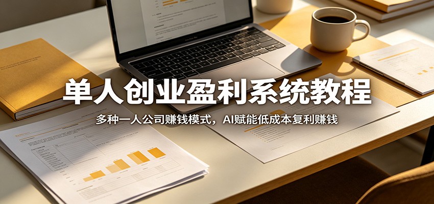 单人创业盈利系统教程：多种一人公司赚钱模式，AI赋能低成本复利赚钱 - 严选资源大全