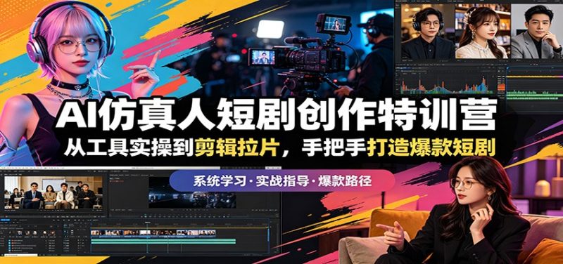 AI仿真人短剧创作特训营：从工具实操到剪辑拉片，手把手打造爆款短剧 - 严选资源大全 - 严选资源大全