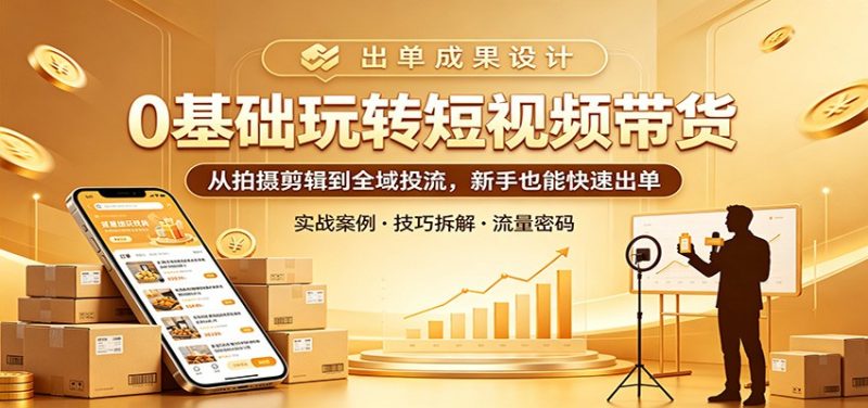 0基础玩转短视频带货：从拍摄剪辑到全域投流，新手也能快速出单 - 严选资源大全 - 严选资源大全