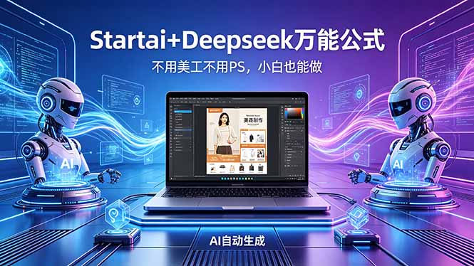 AI自动做电商详情页：Startai+Deepseek万能公式，不用美工不用PS，小白也能做 - 严选资源大全
