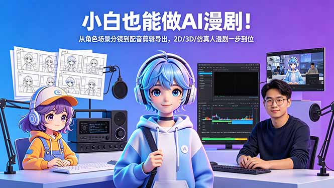 小白也能做AI漫剧！从角色场景分镜到配音剪辑导出，2D/3D/仿真人漫剧一步到位 - 严选资源大全