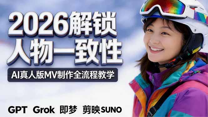 2026独创解锁人物一致性：AI真人版MV制作，不讲空话，不拼概念，全流程实操 - 严选资源大全