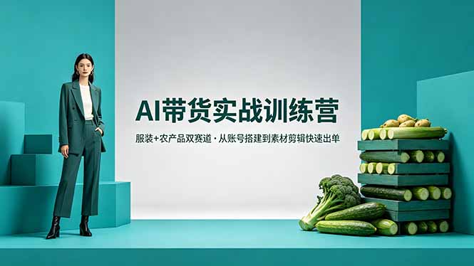 AI带货实战训练营,服装+农产品双赛道,从账号搭建到素材剪辑快速出单 - 严选资源大全