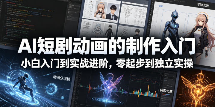 AI短剧动画的制作入门，小白入门到实战进阶，零起步到独立实操 - 严选资源大全