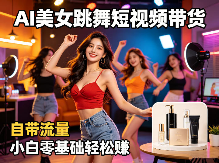AI美女跳舞短视频带货：自带流量，小白零基础轻松賺，详细拆解 - 严选资源大全