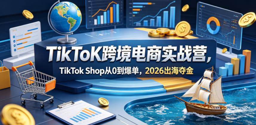 TikToK跨境电商实战营，TikTok Shop从0到爆单，2026出海夺金 - 严选资源大全