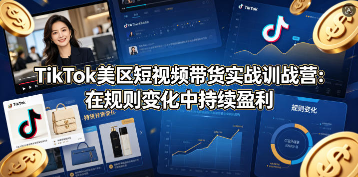TikTok美区短视频带货实战训战营：在规则变化中持续盈利 - 严选资源大全
